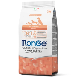 Monge Natural Superpremium All Breeds Adult - Сухой корм с лососем и рисом для взрослых собак всех пород; 2,5 кг