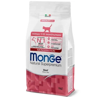 Monge Natural Superpremium Monoprotein Kitten Beef - Сухой монопротеиновый корм с говядиной для котят всех пород; 1,5 кг
