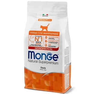 Monge Natural Superpremium Monoprotein Kitten Duck - Сухий монопротеїновий корм з качкою для кошенят всіх порід; 400 г