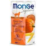 Monge Supreme Adult - Вологий корм з тунцем, гарбузом та молодою кукурудзою для дорослих котів; 80 г