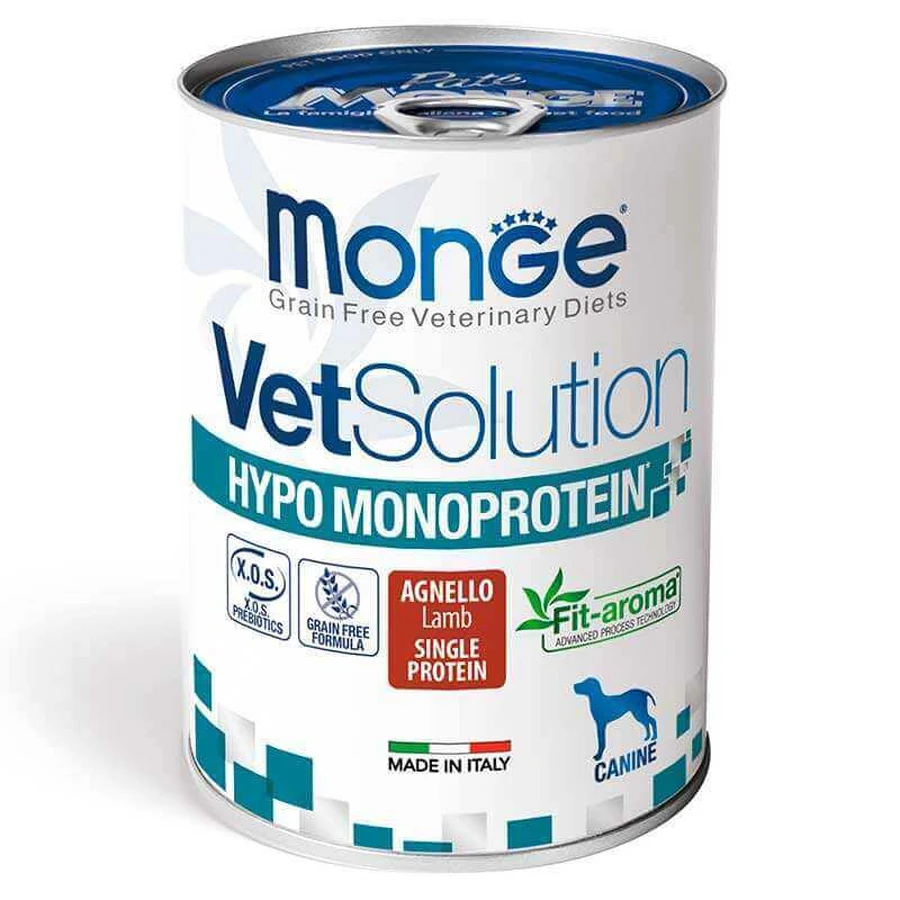 Monge VetSolution Wet Hypo Canine - Влажный корм с ягненком для взрослых собак с чувствительным пищеварением; 400 г: цены и характеристики