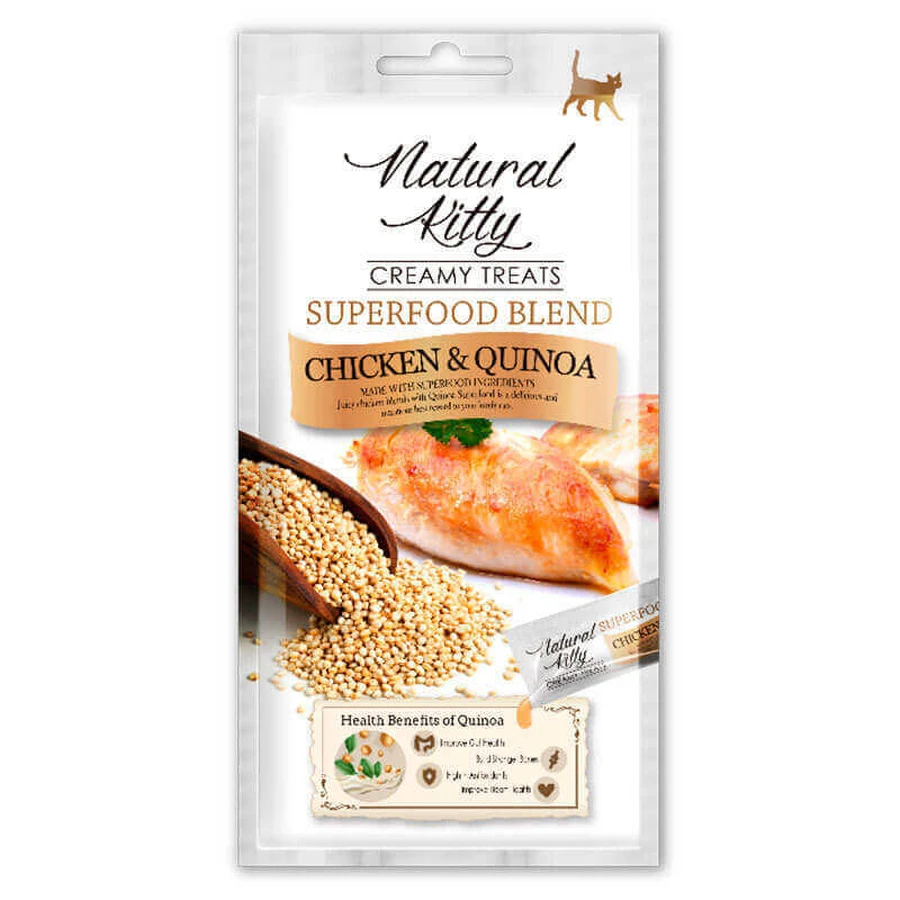 Natural Kitty (Натураль Китти) Creamy Treats Chicken with Quinoa - Лакомства Крем-снек со вкусом курицы и киноа для котов; 4х12 г: цены и характеристики