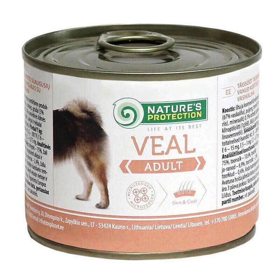 Nature's Protection Adult Veal – Консервированный корм с мясом телятины для взрослых собак всех пород; 200 г: цены и характеристики