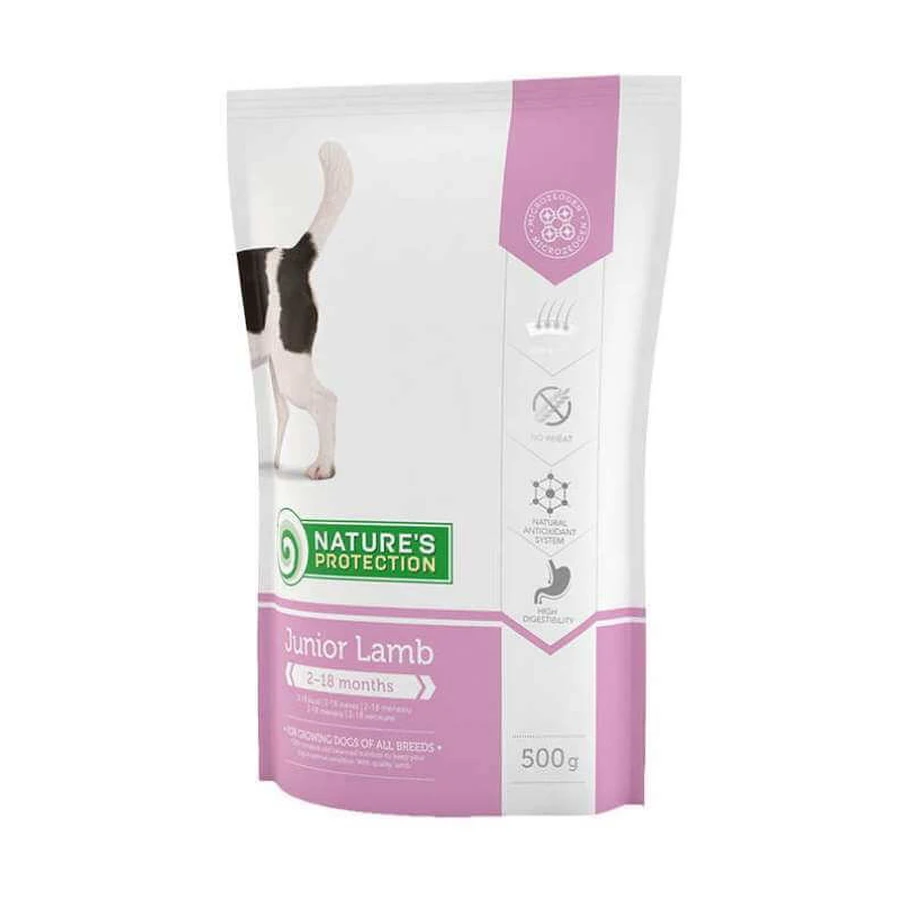Nature's Protection Junior Lamb All Breeds - Сухой корм с ягненком для щенков всех пород; 500 г: цены и характеристики