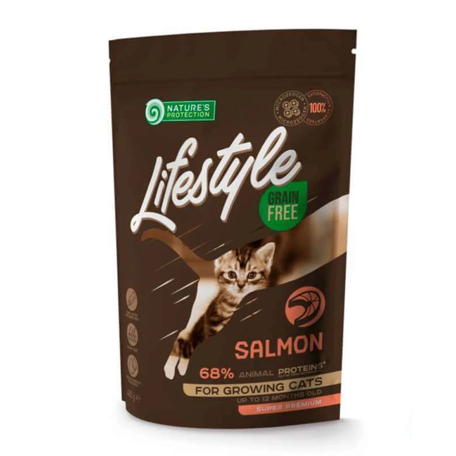 Nature's Protection Lifestyle Grain Free Salmon Kitten – Сухой беззерновой корм с лососем для котят; 400 г: цены и характеристики