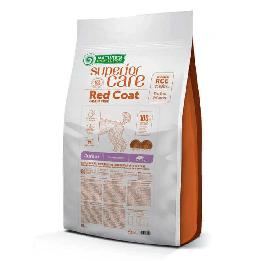 Nature's Protection Red Coat Grain Free Junior Mini Breeds Salmon – Сухий беззерновий корм з лососем для юніорів дрібних порід собак з рижим окрасом шерсті; 10 кг: ціни та характеристики