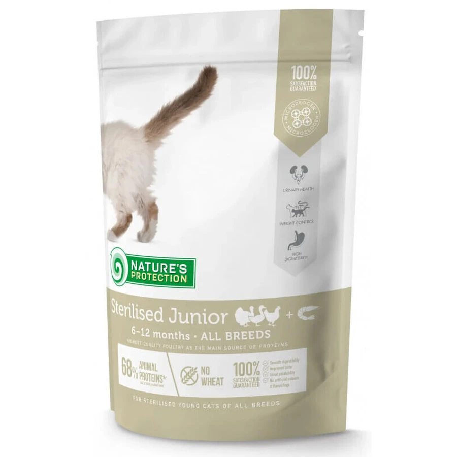 Nature's Protection Sterilised Junior Poultry with krill - Сухой корм для растущих котят после стерилизации; 400 г: цены и характеристики