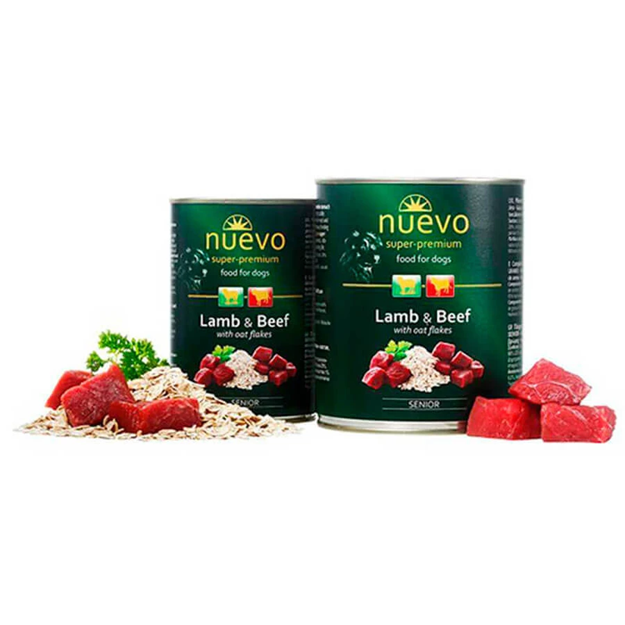 Nuevo (Нуево) Senior Lamb and Beef - Консервированный корм с ягненком, говядиной и овсянкой для взрослых собак; 400 г: цены и характеристики