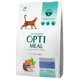 OptiMeal Complete Dry Pet Food Salmon – Сухой корм с лососем для стерилизованных кошек; 4 кг