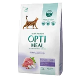OptiMeal Duck Hairball Control Cat – Сухой корм с уткой для кошек, способствующий выведению шерсти из ЖКТ; 4 кг