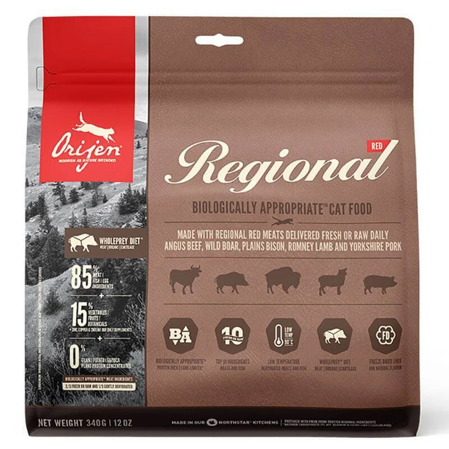 Orijen Regional Red Cat - Сухой корм с бизоном и кабаном для кошек и котят; 340 г: цены и характеристики