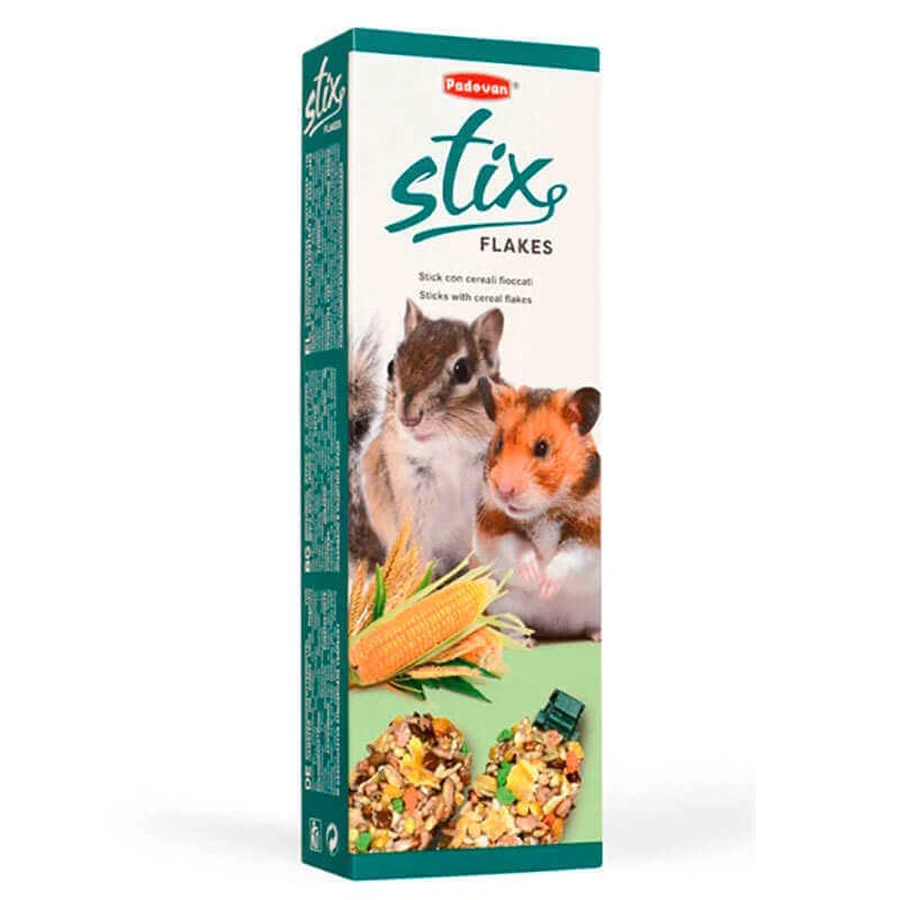 Padovan Stix Flakes Criceti (Падован Стикс Флейкс) - Лакомства палочки со злаками для небольших грызунов; 100 г: цены и характеристики