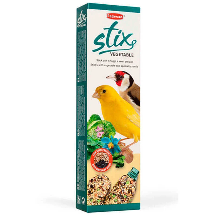 Padovan Stix Vegetable Canarinі - Додатковий корм (ласощі) для дорослих канарок; 80 г: ціни та характеристики