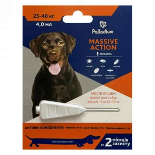 Palladium (Палладиум) Massive Action Dog - Противопаразитарные капли от блох и клещей для собак; 25-40 кг
