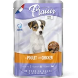 Plaisir (Плезир) Puppy Chicken Chunks In Gravy - Полнорационный влажный корм с курицей для щенков (кусочки в соусе); 100 г