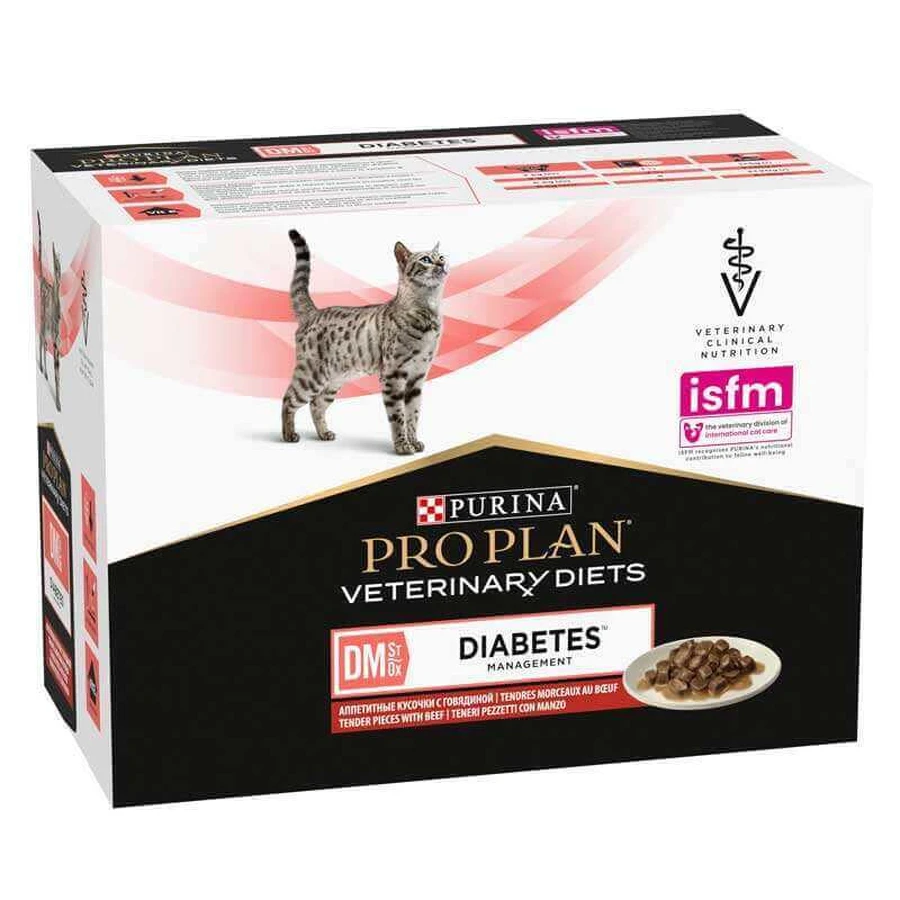 Pro Plan Veterinary Diets (Про План Ветеринарі Дієтс) DM ST/OX Diabetes Managment - Консервований корм з яловичиною для дорослих котів, які хворіють на цукровий діабет; 10х85 г: ціни та характеристики