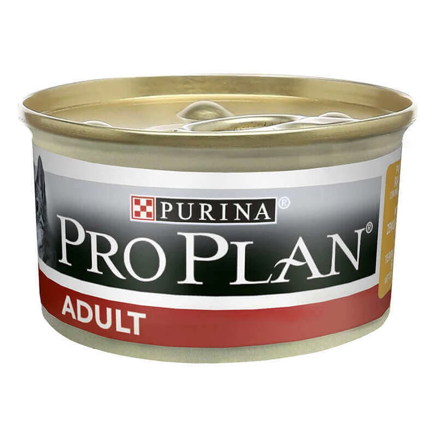 Purina Pro Plan Adult Chicken Cat - Консервований корм з куркою для дорослих котів (шматочки в паштеті); 85 г: ціни та характеристики