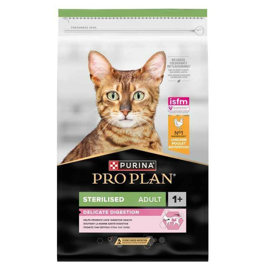 Purina Pro Plan Sterilised Delicate Digestion Adult - Сухий корм з куркою для стерилізованих котів з чутливим травленням; 1,5 кг: ціни та характеристики
