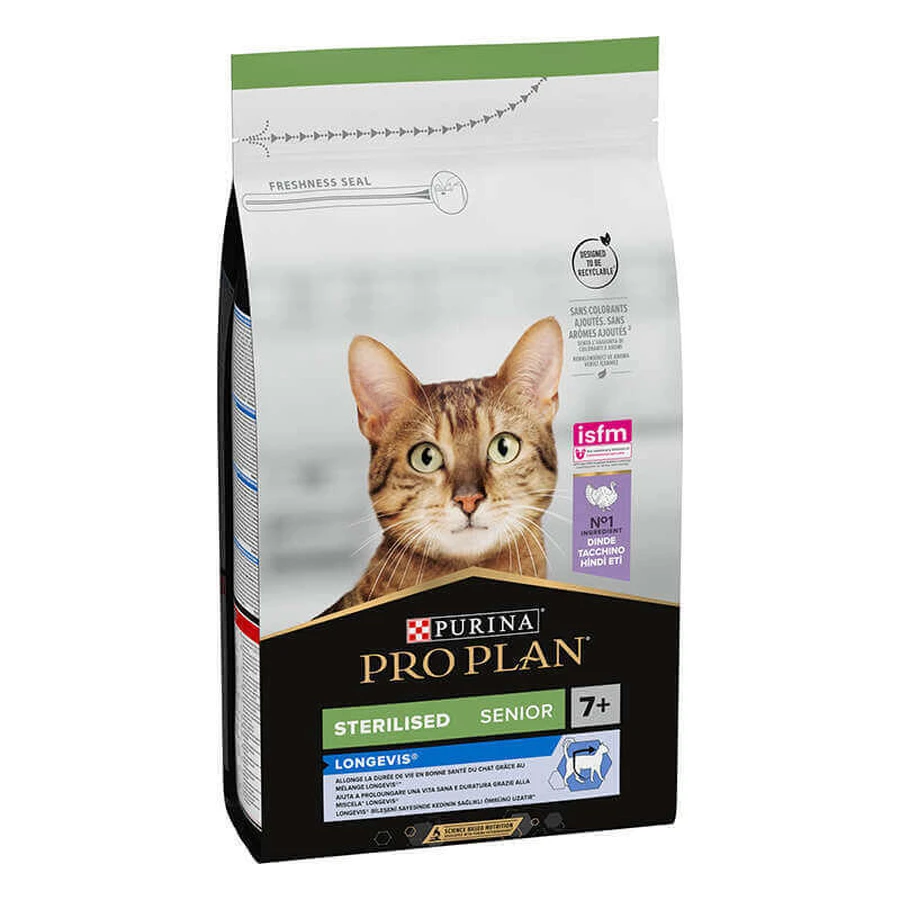 Purina Pro Plan Sterilised Senior - Сухой корм с индейкой для стерилизованных котов старше 7 лет; 1,5 кг: цены и характеристики