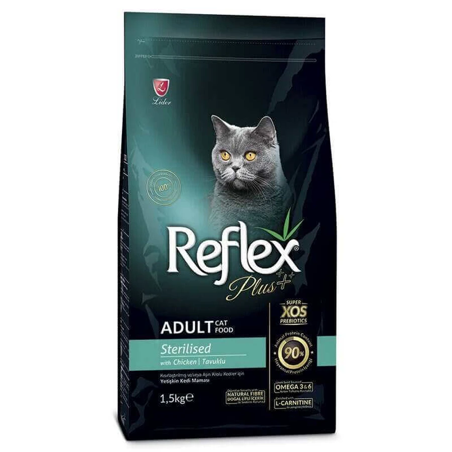 Reflex Plus (Рефлекс Плюс) Adult Cat Sterilised Chicken–Сухой корм с курицей для стерелизованных котов; 1,5 кг: цены и характеристики