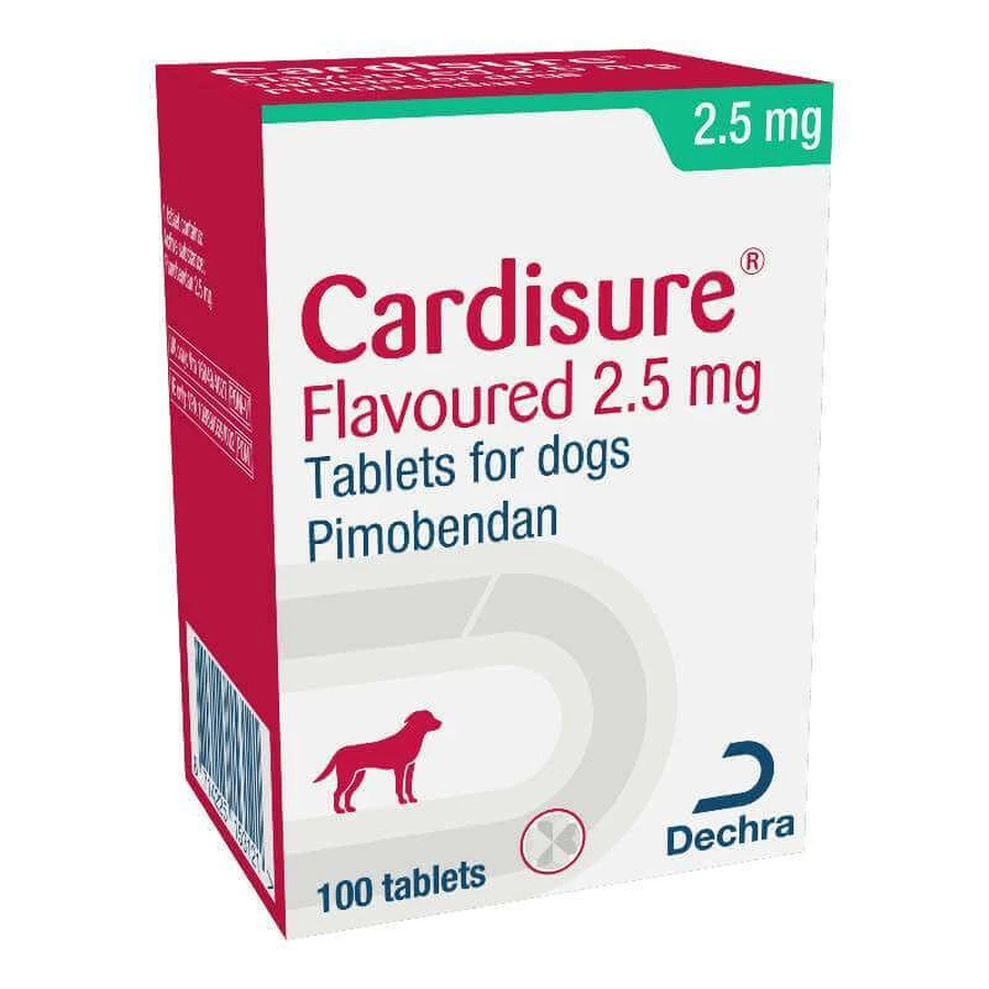 Кардишур (Cardisure) by Dechra Limited - Препарат для лечения сердечно-сосудистых заболеваний у собак (аналог Ветмедина); 2,5 мг / 100 табл.: цены и характеристики