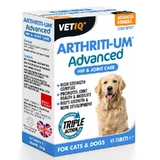 VetIQ Arthriti-Um Advanced - Харчова добавка для підтримки здоров'я кісток та рухливості суглобів у собак та котів; 45 шт.