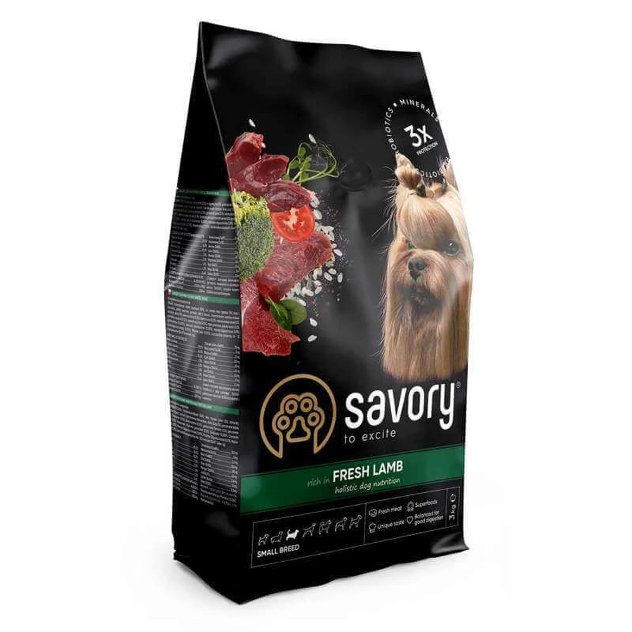 Savory Fresh Lamb Adult Small Breeds - Сухой корм из свежего мяса ягненка для собак малых пород; 3 кг: цены и характеристики