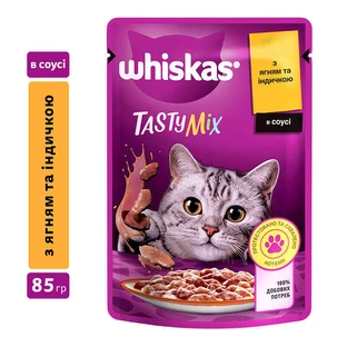 Whiskas (Віскас) TastyMix - Вологий корм з ягням, індичкою в соусі для котів; 85 г