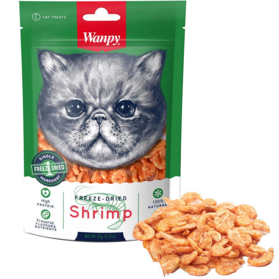 Wanpy (Ванпі) Freeze Dried Shrimp Cat - Ласощі сушені креветки для котів; 20 г: ціни та характеристики