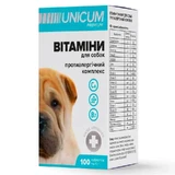 Unicum (Уникум) Premium - Кормовая добавка Витамины противоаллергический комплекс для собак; 100 таб. / 1 г