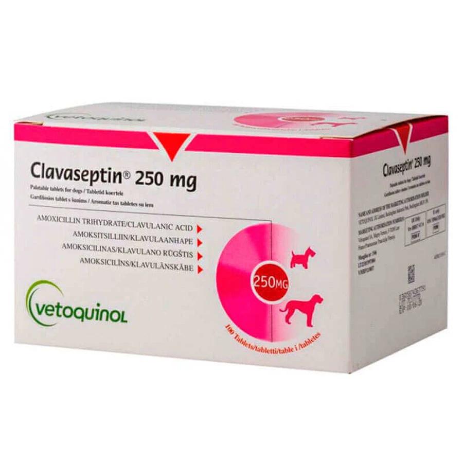 Vetoquinol (Ветокинол) Clavaseptin - Таблетки Клавасептин (антибиотики); 10 табл. /250 мг: цены и характеристики
