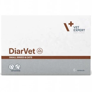 VetExpert DiarVet - Пищевая добавка против диареи для котов и собак малых пород; 6 капс.