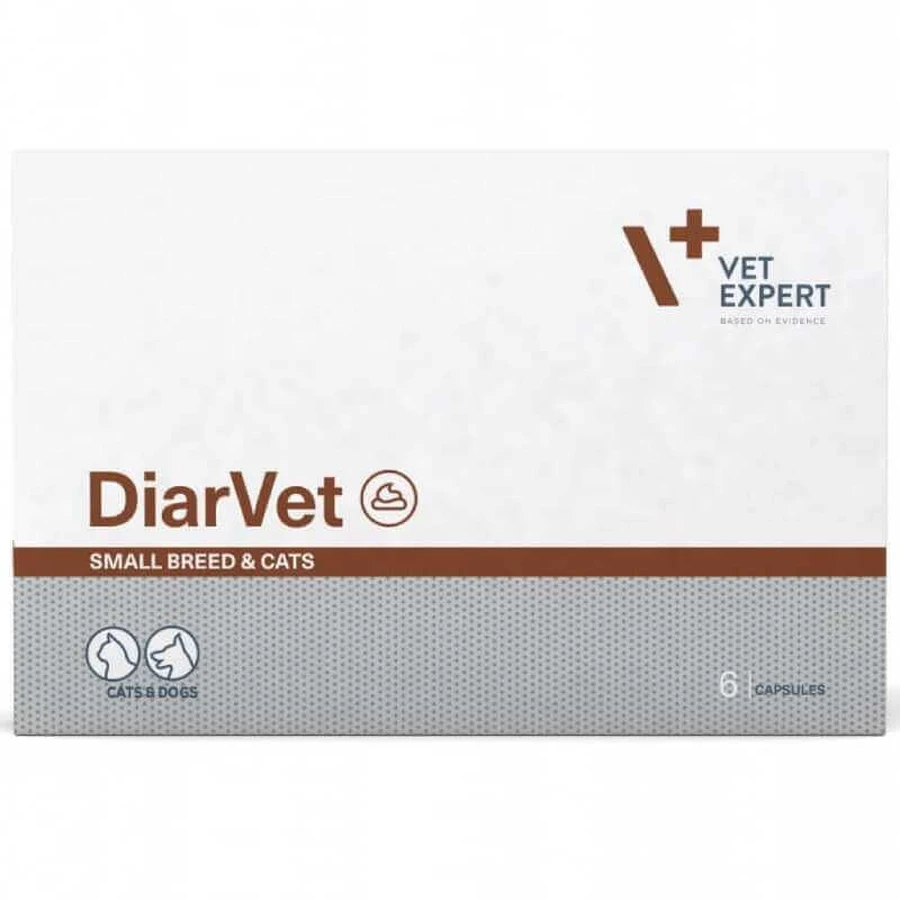 VetExpert DiarVet - Пищевая добавка против диареи для котов и собак малых пород; 6 капс.: цены и характеристики
