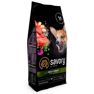 Savory All Breed Sterilised rich in Fresh Turkey - Сухий корм зі свіжого м'яса індички для стерилізованих собак; 1 кг