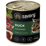 Savory Cat Gourmand Duck - Вологий корм з м'яса качки для дорослих котів гурманів; 400 г