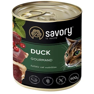 Savory Cat Gourmand Duck - Вологий корм з м'яса качки для дорослих котів гурманів; 400 г
