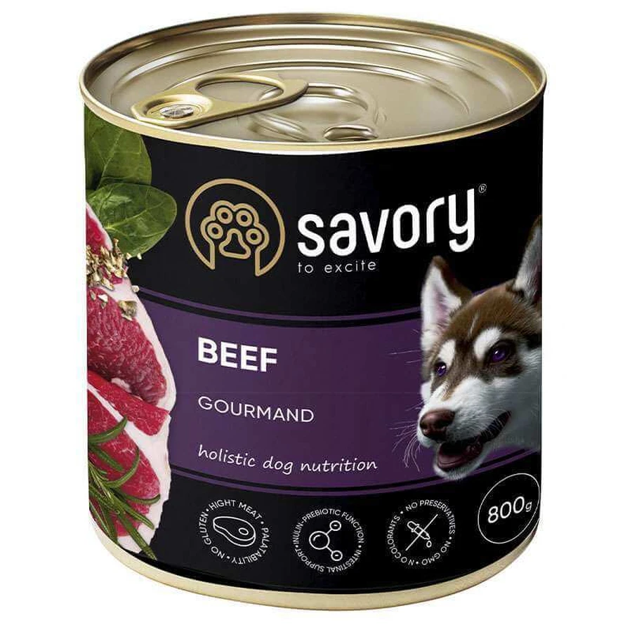 UAnimals Savory Dog Gourmand Вeef - Вологий корм з м'яса яловичини для дорослих собак гурманів; 800 г: ціни та характеристики