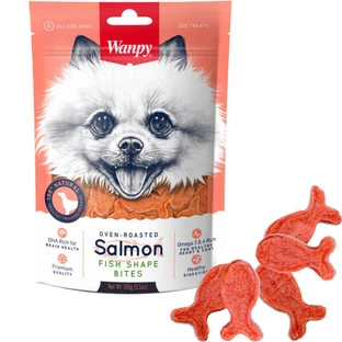Wanpy (Ванпі) Salmon Fish Shape Bites - Ласощі з лосося для собак; 100 г