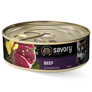 UAnimals Savory Dog Gourmand Вeef - Вологий корм з м'яса яловичини для дорослих собак гурманів; 100 г