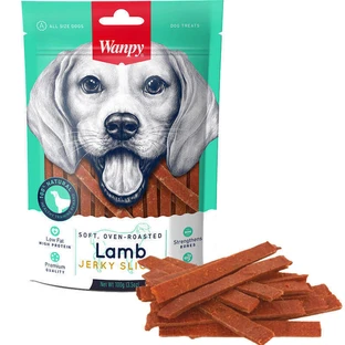 Wanpy (Ванпі) Soft Lamb Jerky Slices - Ласощі м'які скибочки в'яленої ягнятини для собак; 100 г