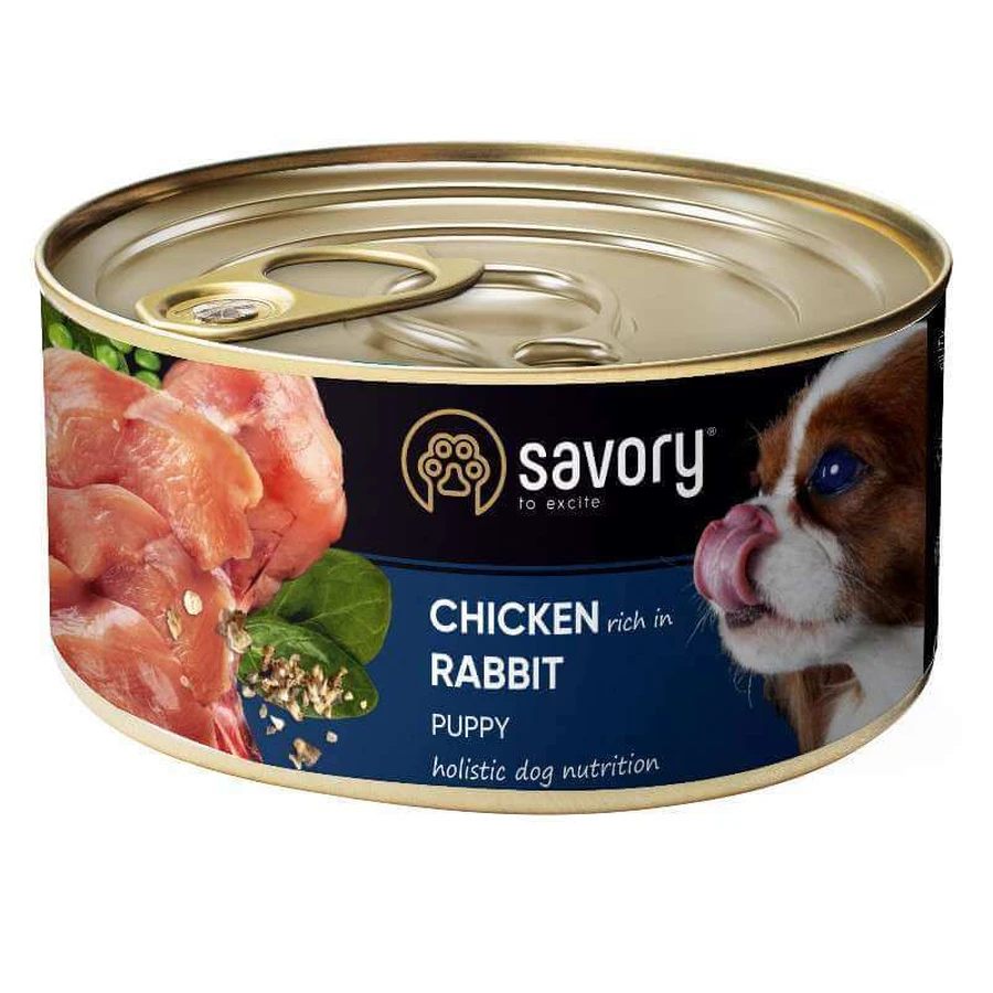 Savory Chicken Rabbit Puppy - Вологий корм з кролем та куркою для цуценят; 200 г: ціни та характеристики