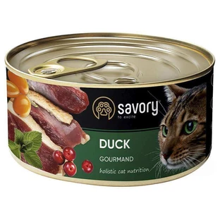 Savory Cat Gourmand Duck - Вологий корм з м'яса качки для дорослих котів гурманів; 200 г