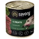Savory Dog Gourmand 4 meats - Влажный корм с четырьмя видами мяса для взрослых собак гурманов всех пород; 800 г