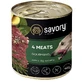 Savory Dog Gourmand 4 meats - Влажный корм с четырьмя видами мяса для взрослых собак гурманов всех пород; 400 г