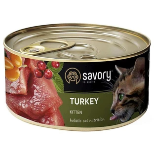 Savory Turkey Kitten - Влажный корм c индейкой для котят всех пород; 200 г