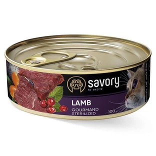 Savory Cat Gourmand Sterilized Lamb - Влажный корм c ягненком для стерилизованных котов всех пород; 100 г