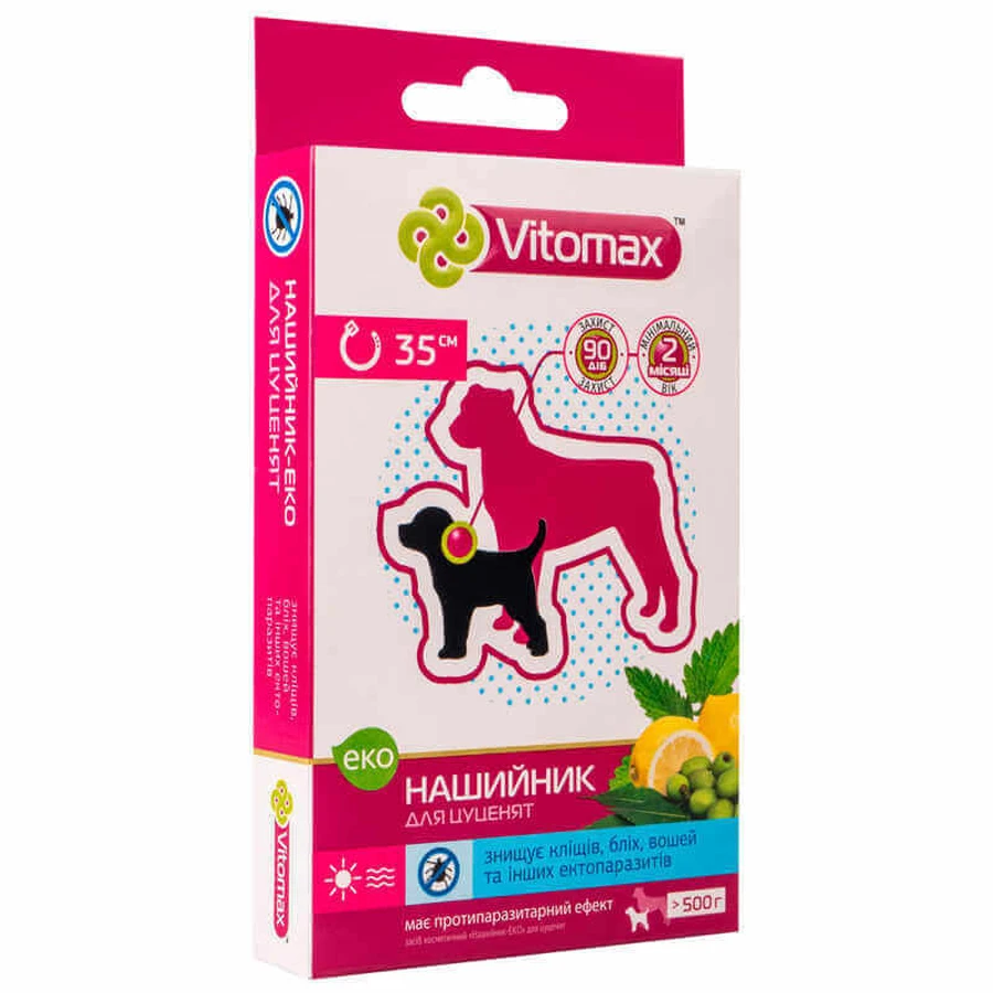 Vitomax (Витомакс) Ошейник-ЭКО противопаразитарный от блох и клещей для щенков 35 см: цены и характеристики