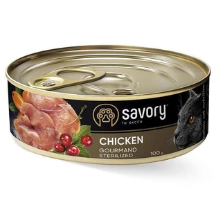 Savory Cat Gourmand Sterilized Сhicken - Вологий корм c куркою для стерилізованих котів всіх порід; 100 г