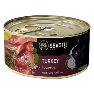 Savory Dog Gourmand Turkey - Вологий корм з м'ясом індички для дорослих собак гурманів всіх порід; 200 г