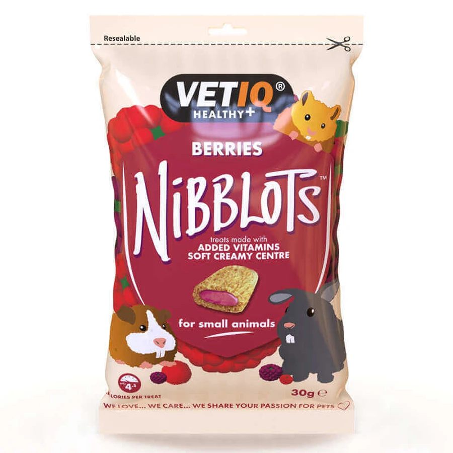 VetIQ Health Nibblots Berries - Ласощі з ягодами для здоров'я шкіри та шерсті гризунів; 30 г: ціни та характеристики